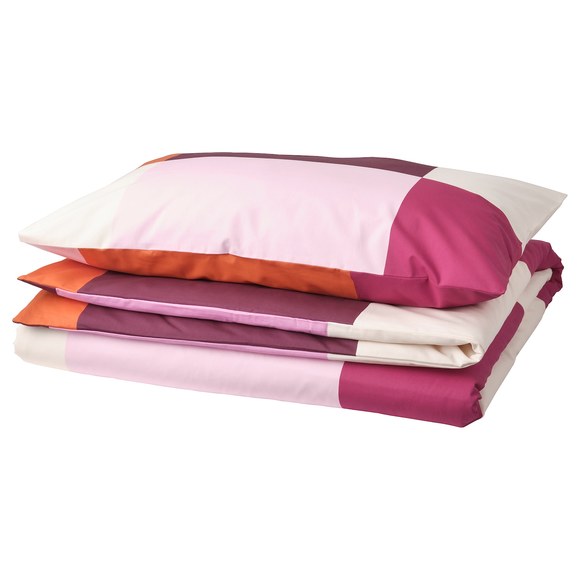 IKEA BRUNKRISSLA Duvet Cover And Pillowcase Pink Twin 305.583.13 - Picture 1 of 1